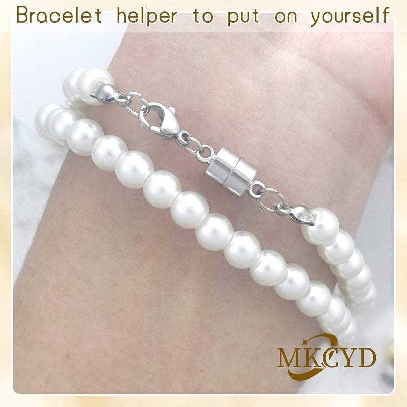 MKCYD Magnetic Necklace Clasp with Lobster Clasp,14K Gold and Silver Magnetic Jewelry Clasps for Necklace Extender Bracelet Closures - Image 4